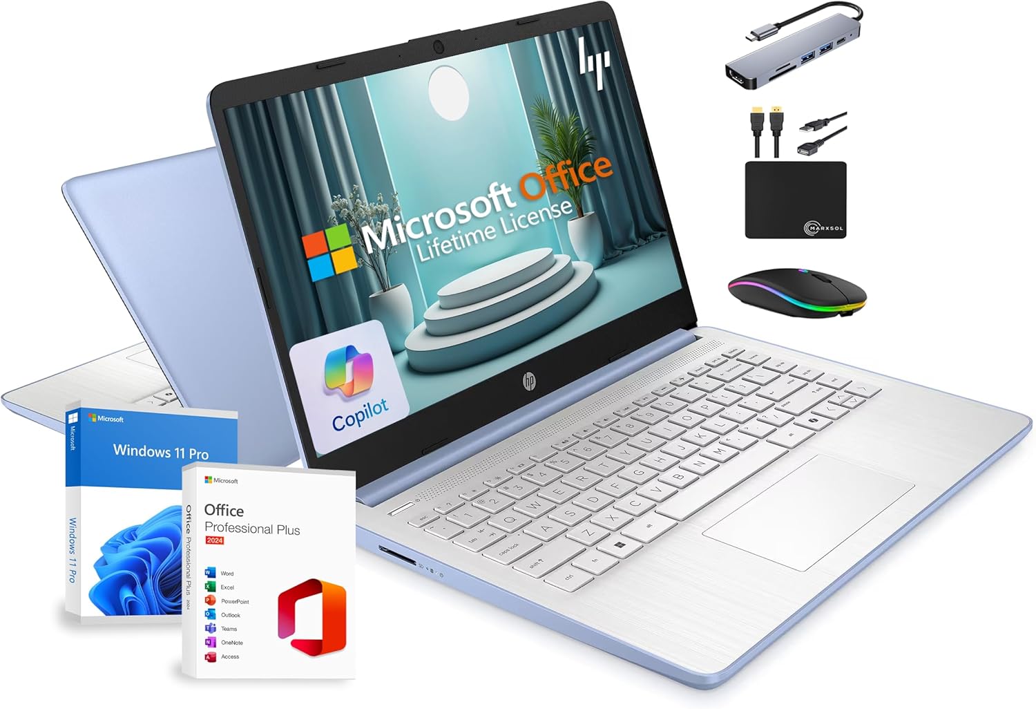 HP 14 Laptop for Business and Students with Lifetime Office