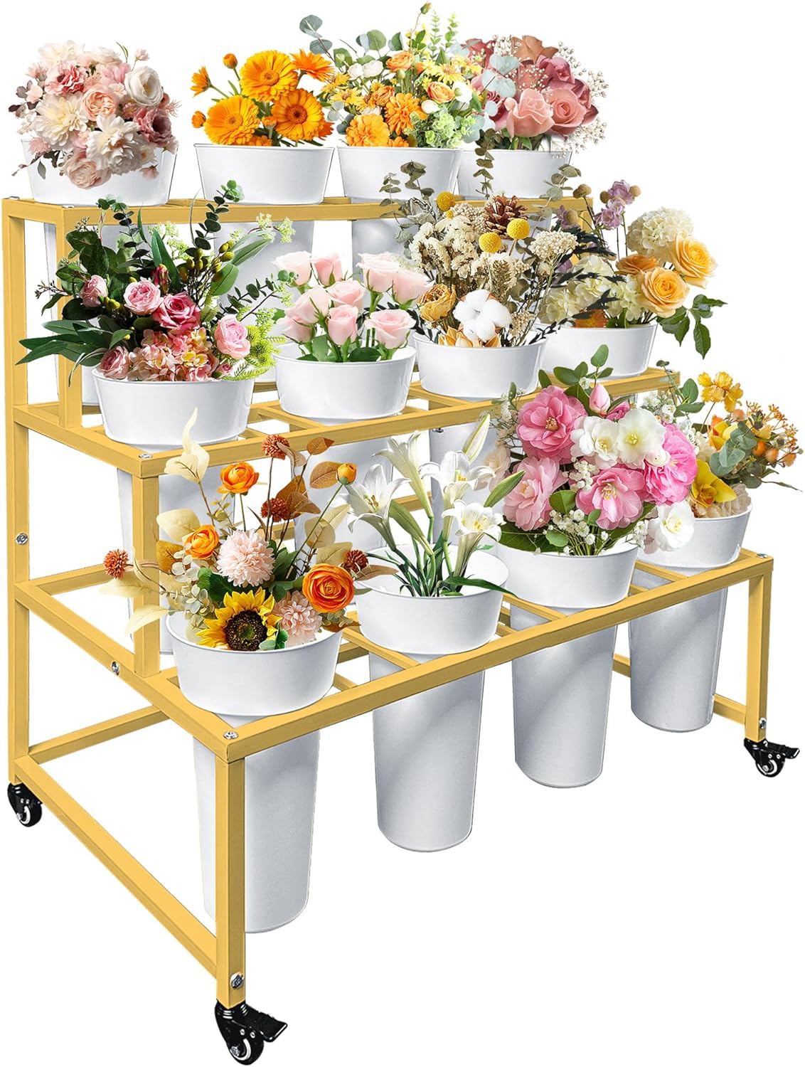 PROLEE Flower Stand with 12 Buckets for Elegant Displays