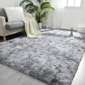FlyDOIT 6x9 ft Light Grey Shaggy Area Rug - Ultra Soft Plush Carpet
