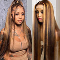 Lemoda 13x6 Highlight Ombre Lace Front Wig for Women 24 Inch
