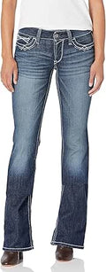R.E.A.L. Mid Rise Boot Cut Jeans for Women - Stretch Denim Fit