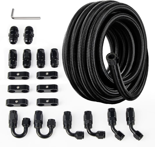 4AN Fuel Line Kit for Versatile Applications - 10FT Nylon Braided