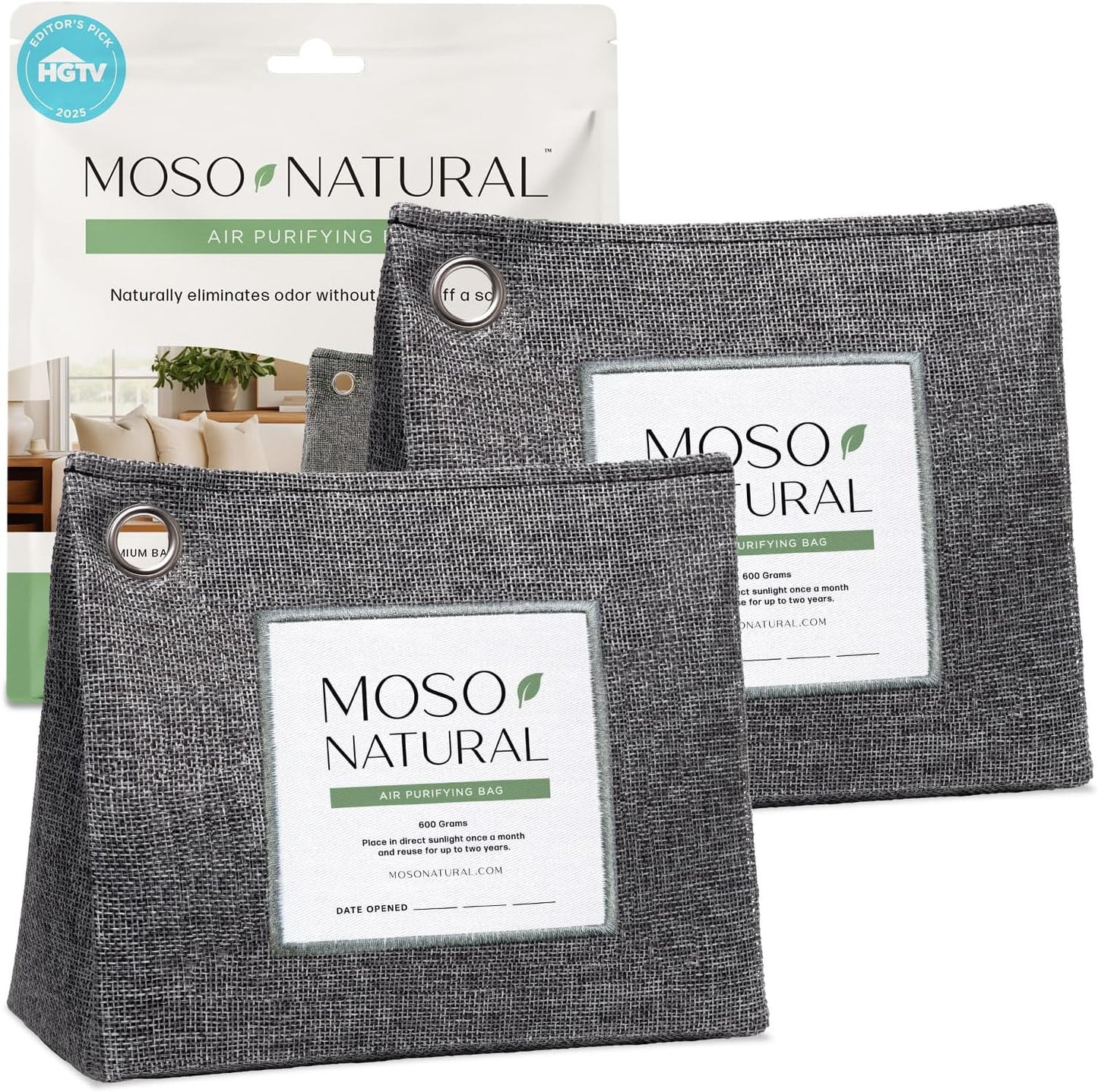 Moso Natural Air Purifying Bag 600g for Home Odor Elimination