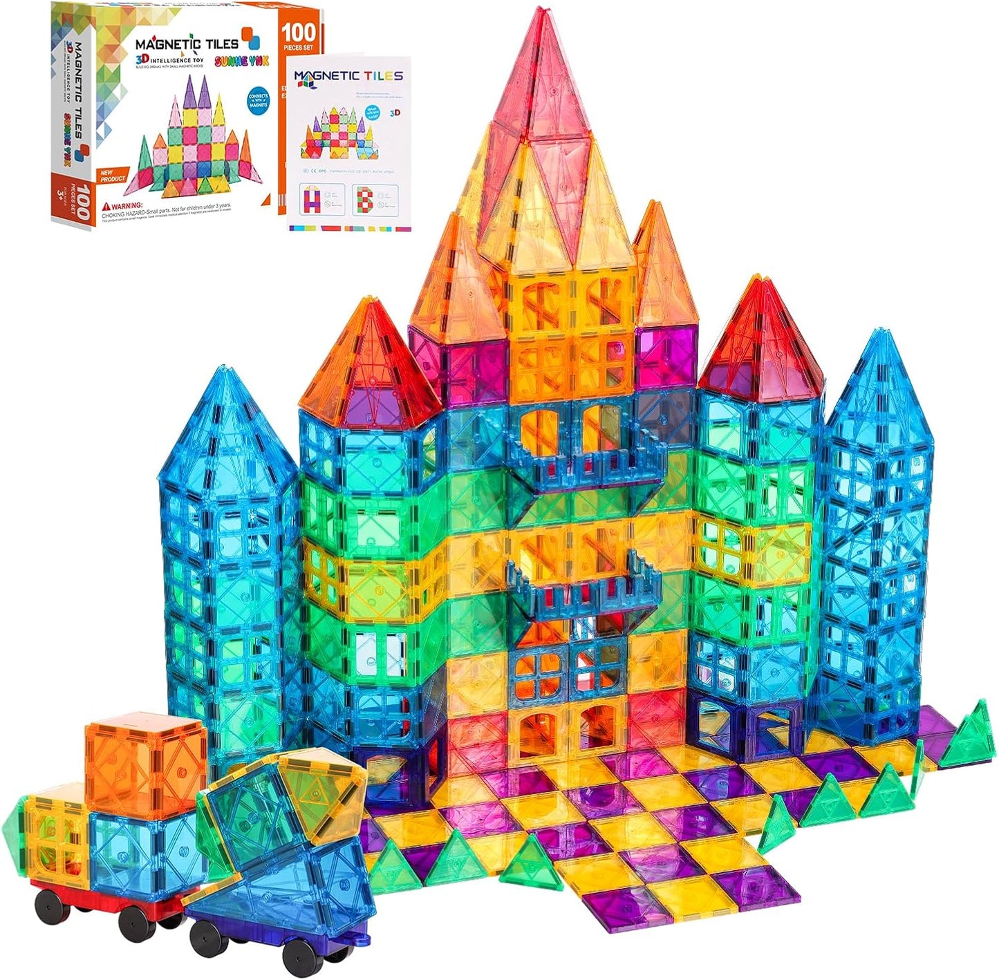Magnetic Tiles 100PCS Set by SUNHE YHK for Kids Fun