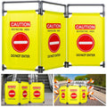 3 Panels Safety Barricade Heavy Duty PVC Frame 5.8FT Foldable - High