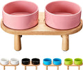 Ceramic Elevated Dog Bowls - Raised Pet Food and Water Set