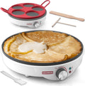 Crepe Maker Electric 12 in Crepe Pan with 5 Silicone Molds - Fast