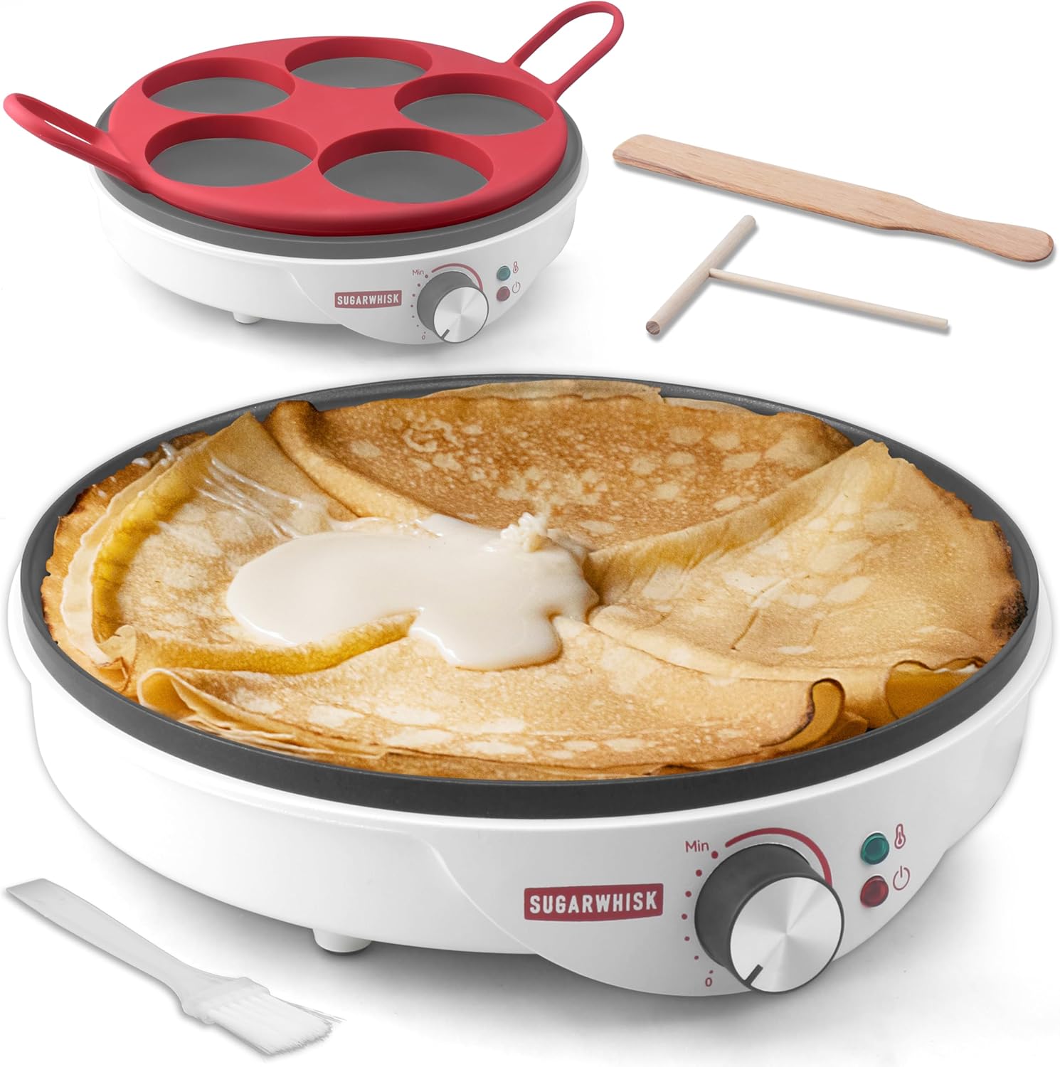 Electric Crepe Maker with Silicone Molds for Perfect Breakfasts