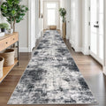 Abstract Runner Rug 3x18 ft - Washable Non-Slip Hallway Runner