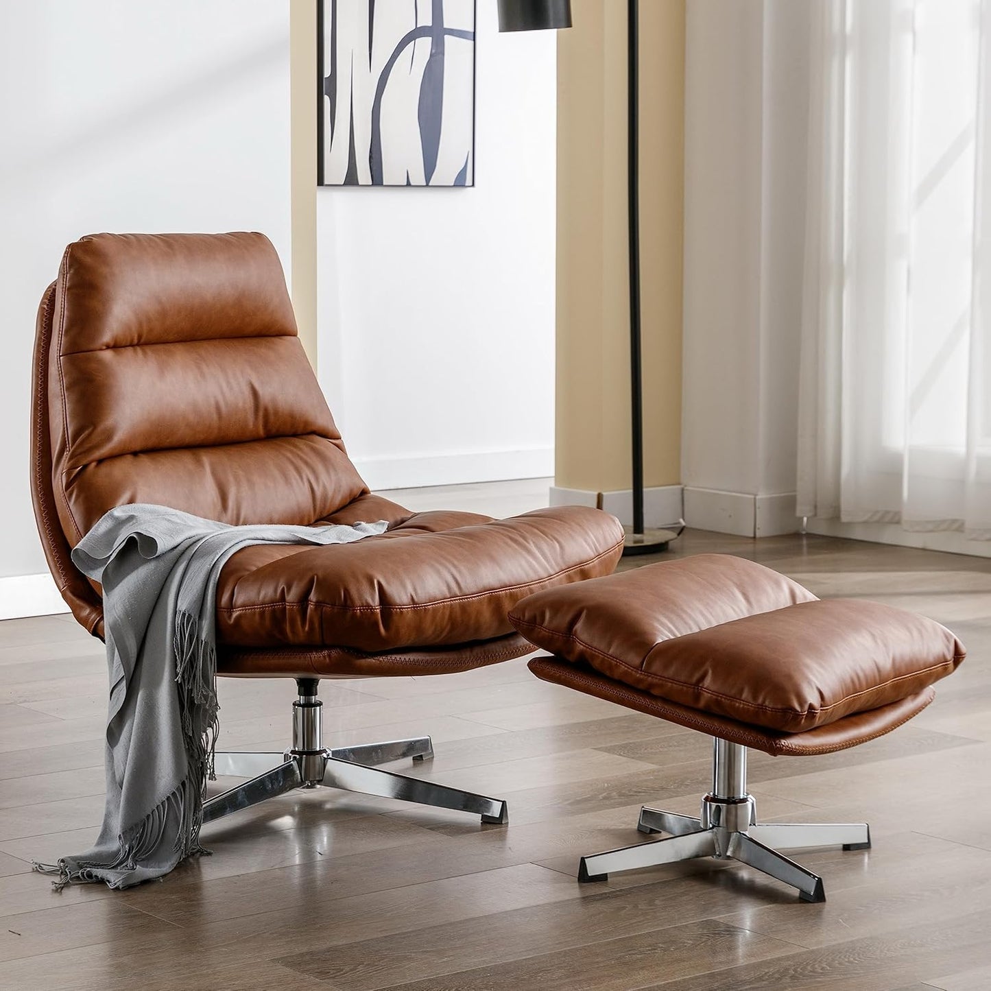 Mid Century Swivel Chair Set, Comfort in Style! - BESTANO