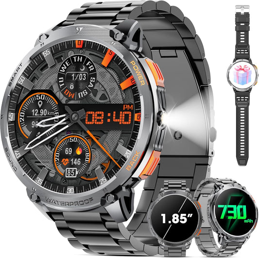 Military Smart Watch for Men with 1.85 Inch HD Touch Screen