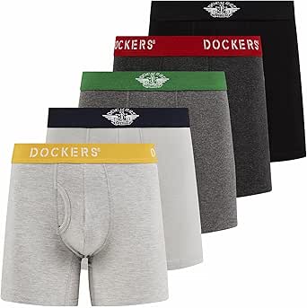 Dockers Mens Boxer Briefs Breathable Cotton Underwear Pack of 5