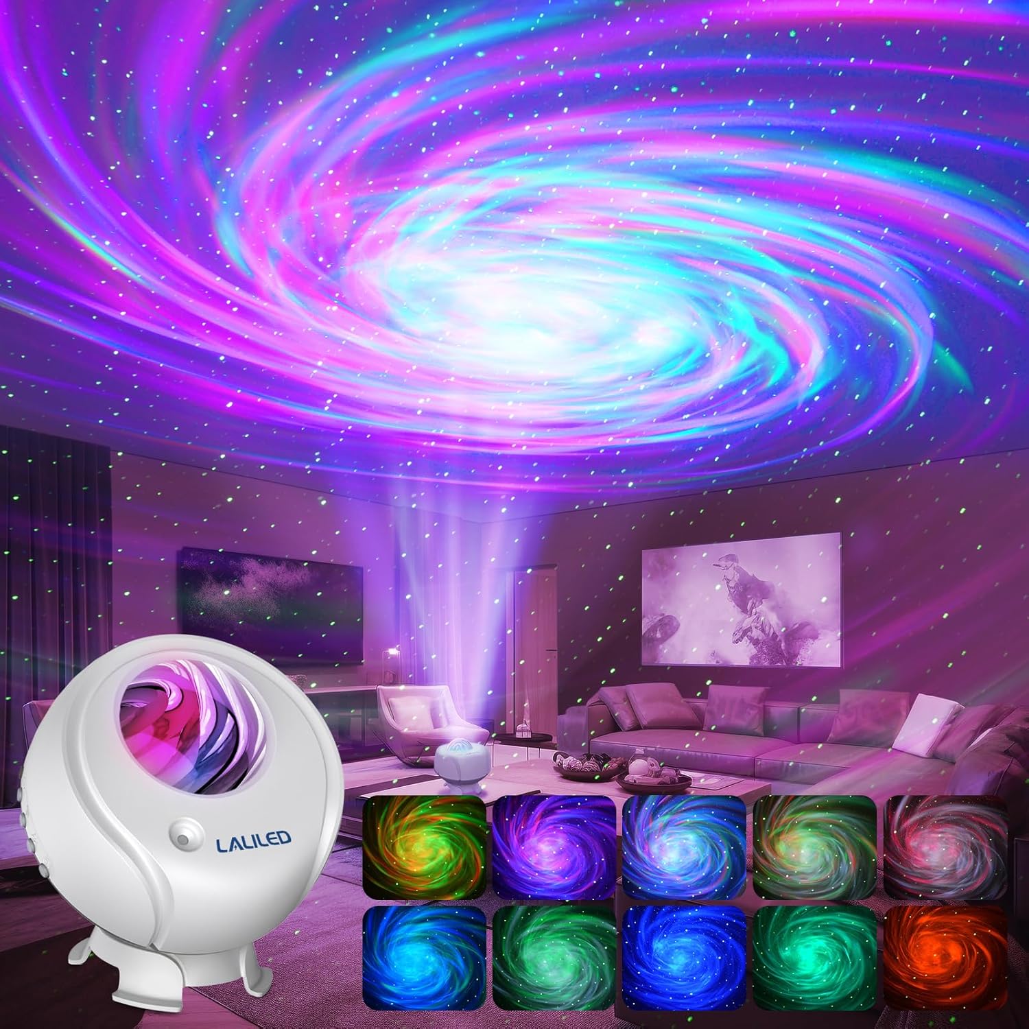 Bluetooth Galaxy Projector with 24 Nebula Effects