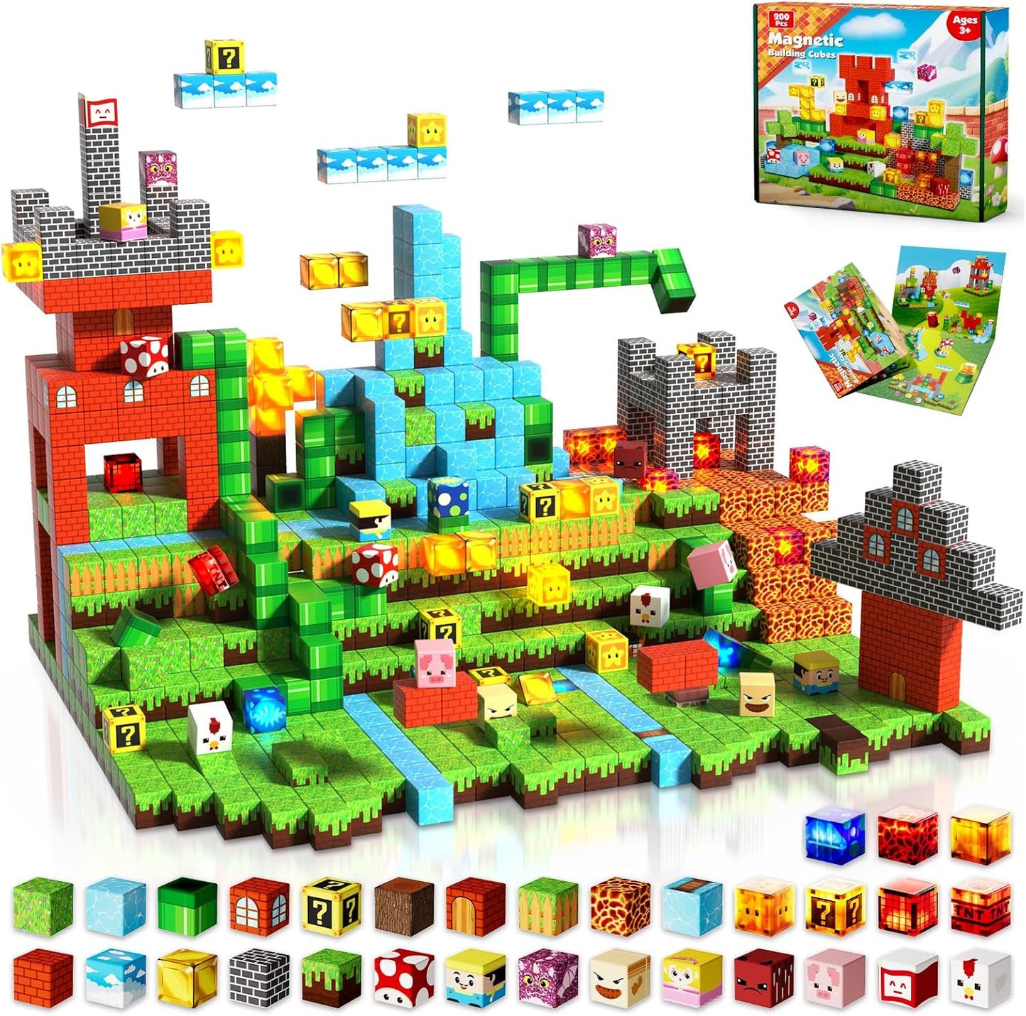 Goody King 200pcs Magnetic Blocks for Creative STEM Playtime