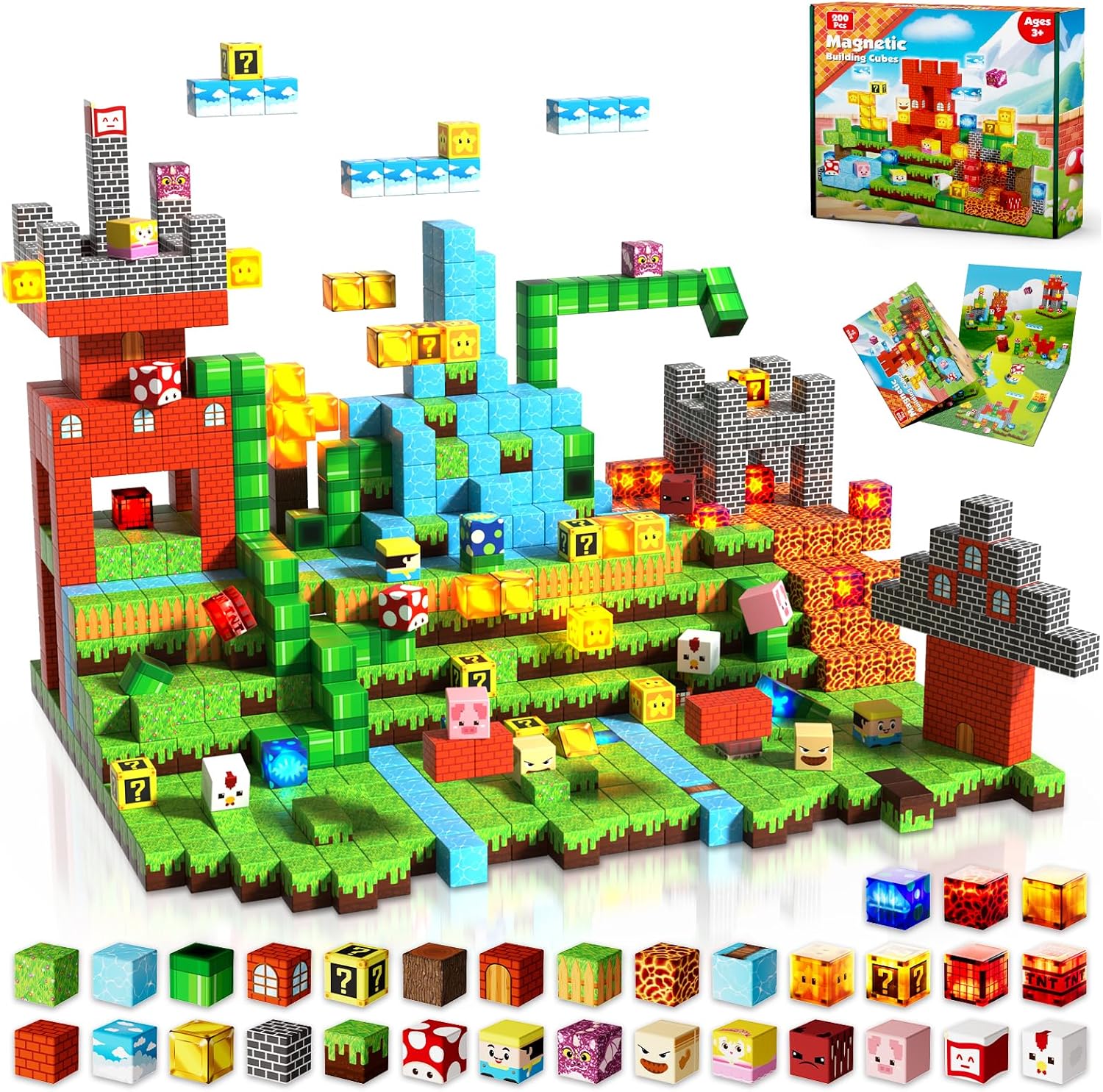 Goody King 200pcs Magnetic Blocks for Creative STEM Playtime