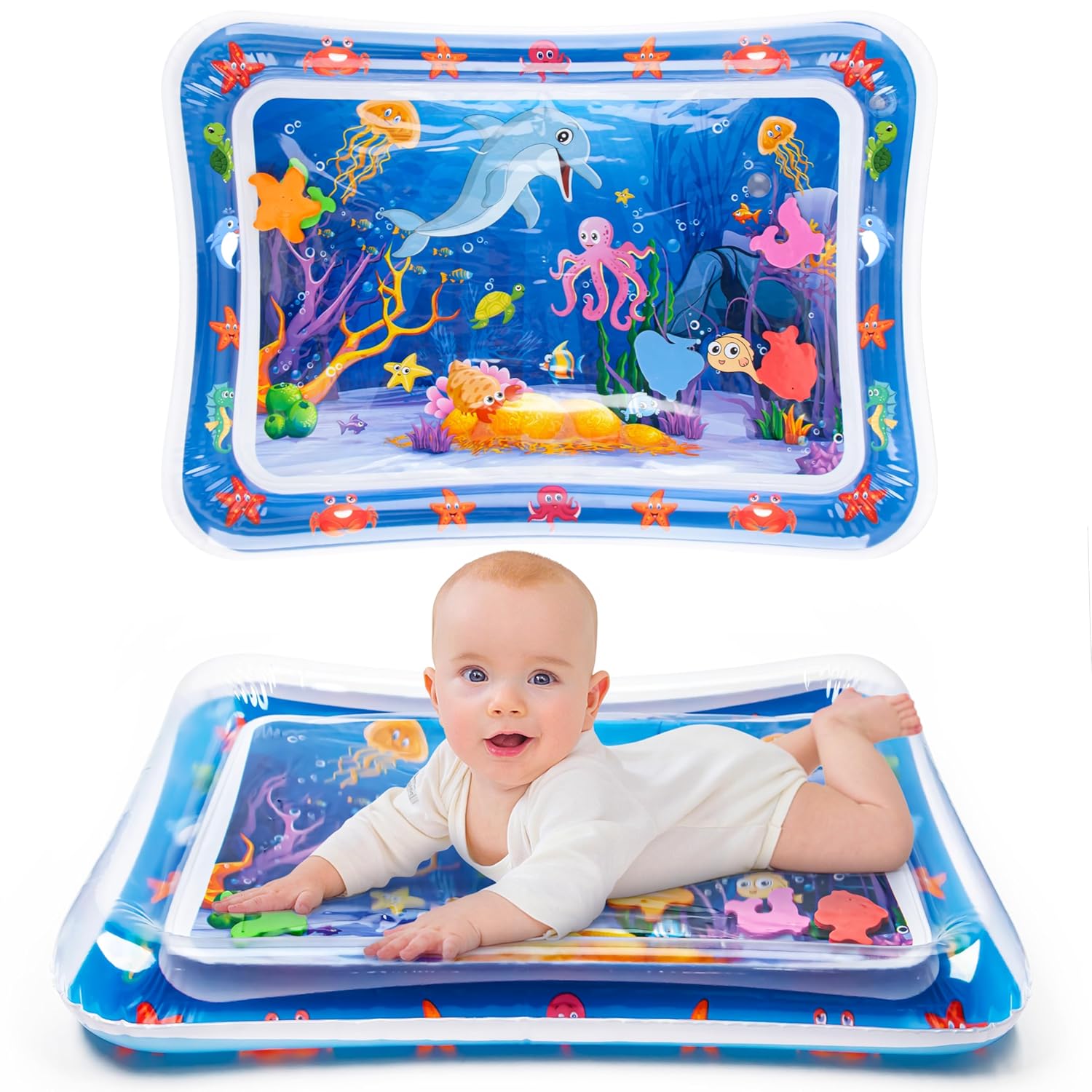 Inflatable Tummy Time Water Mat - Promotes Development 