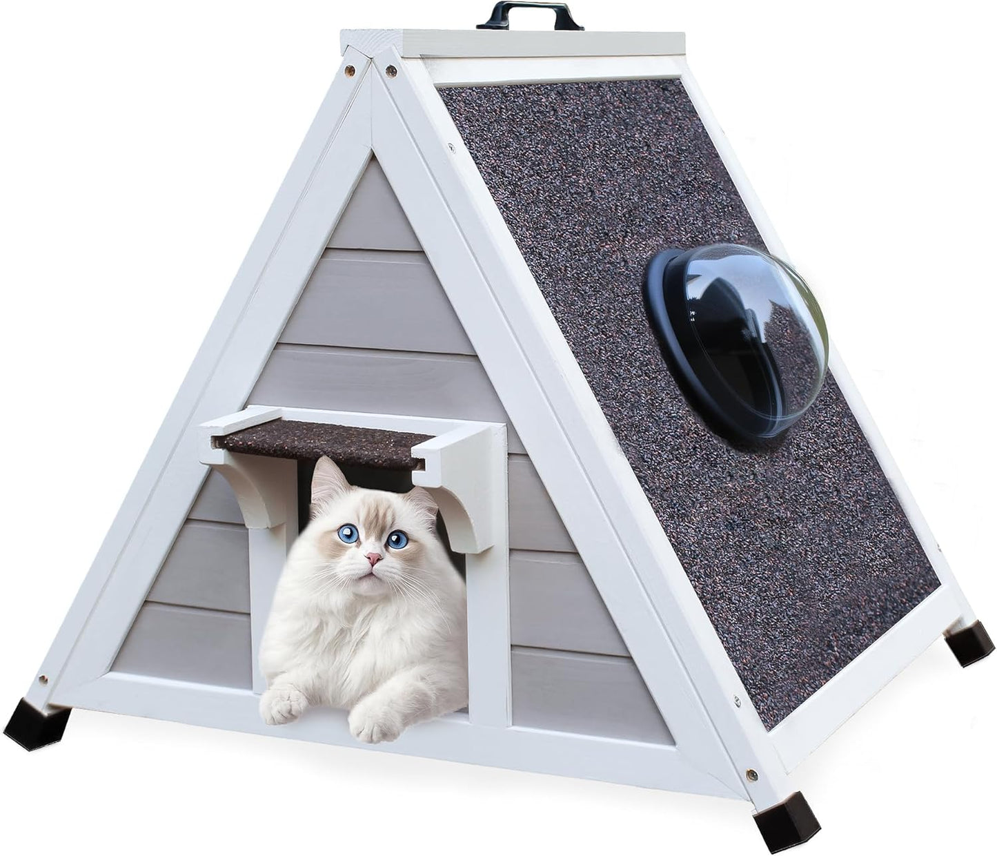 Deblue Weatherproof Cat House for Feral Cats - Unique Design