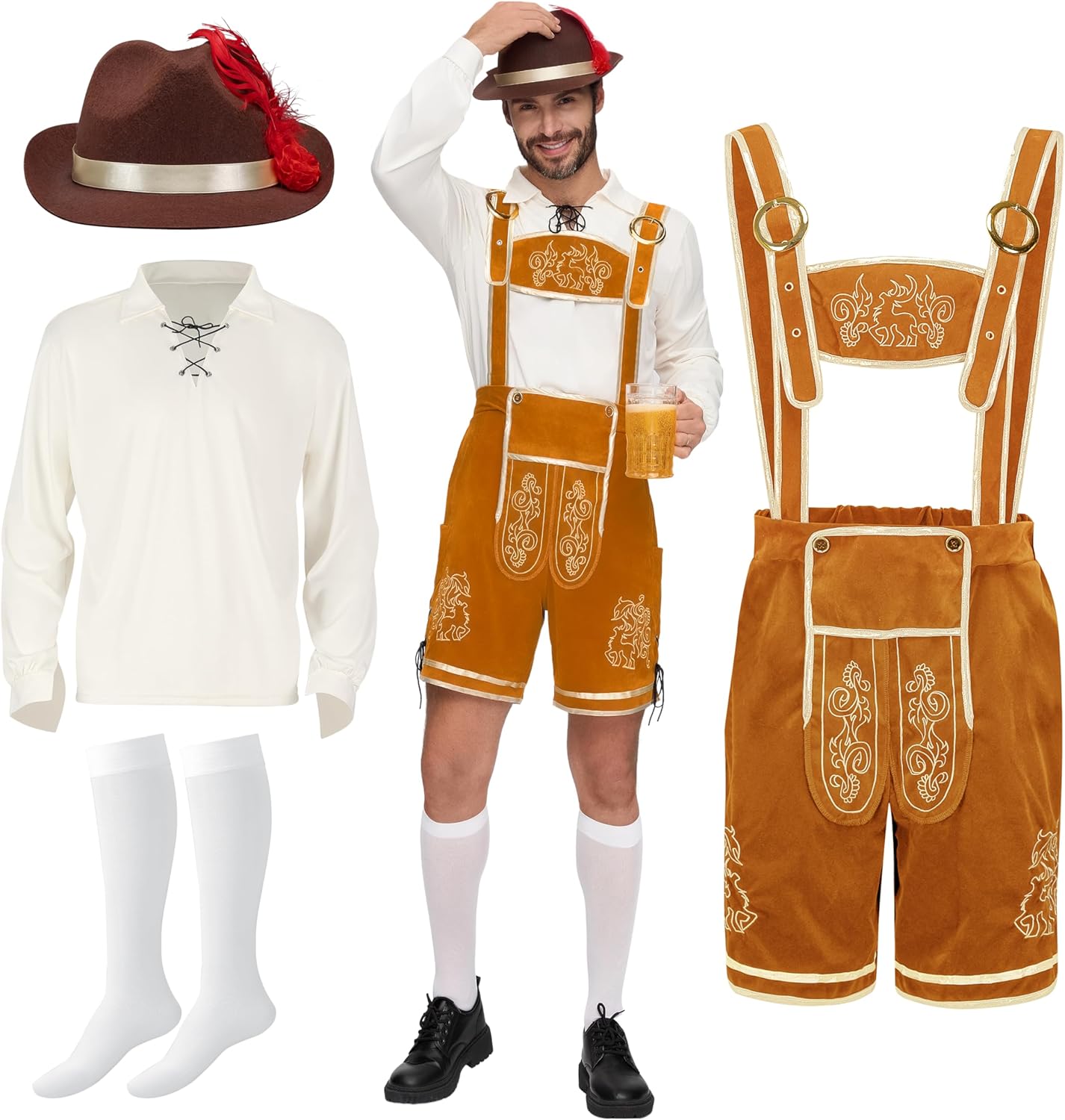 Mens German Bavarian Oktoberfest Costume Set for Halloween Fun