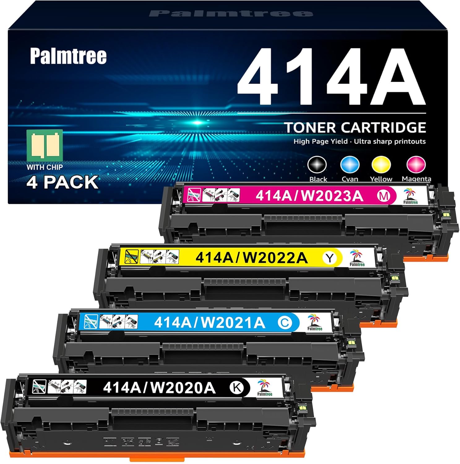 Palmtree Compatible Toner Cartridge Replacement for HP 414A 414X