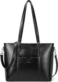 Womens Leather Laptop Tote Office Shoulder Handbag - Classic Work