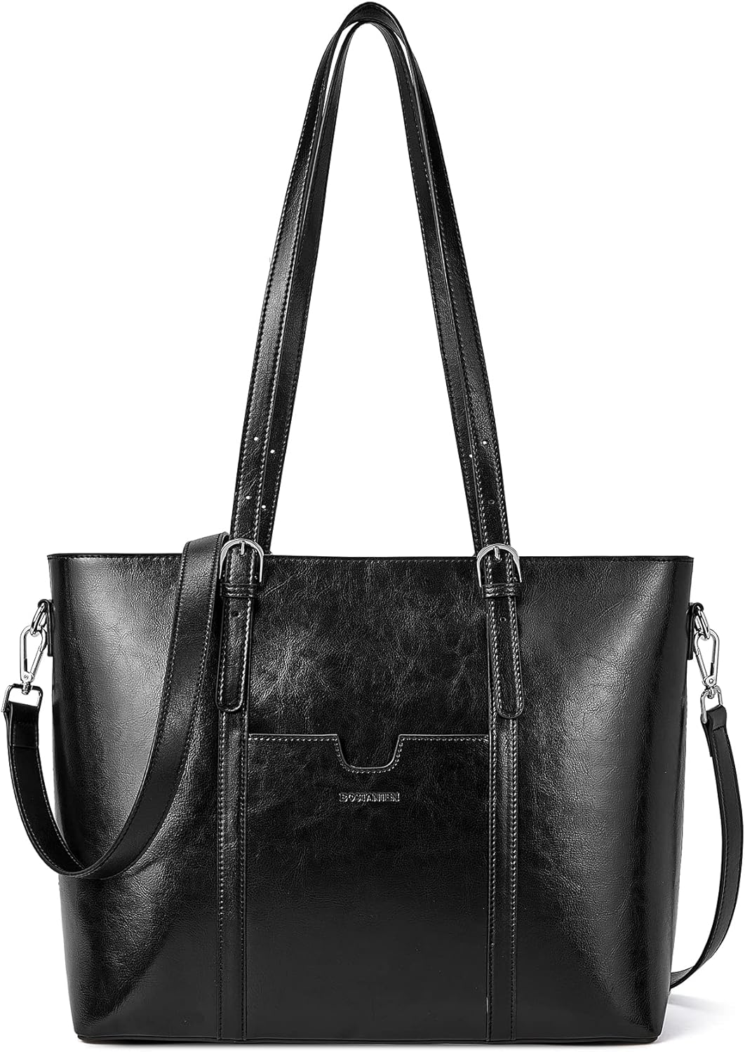 BOSTANTEN Womens Leather Laptop Tote Handbag for Work Use