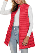 ELFJOY Long Puffer Vest Women Winter Ultra Light Long Down Vest 1688
