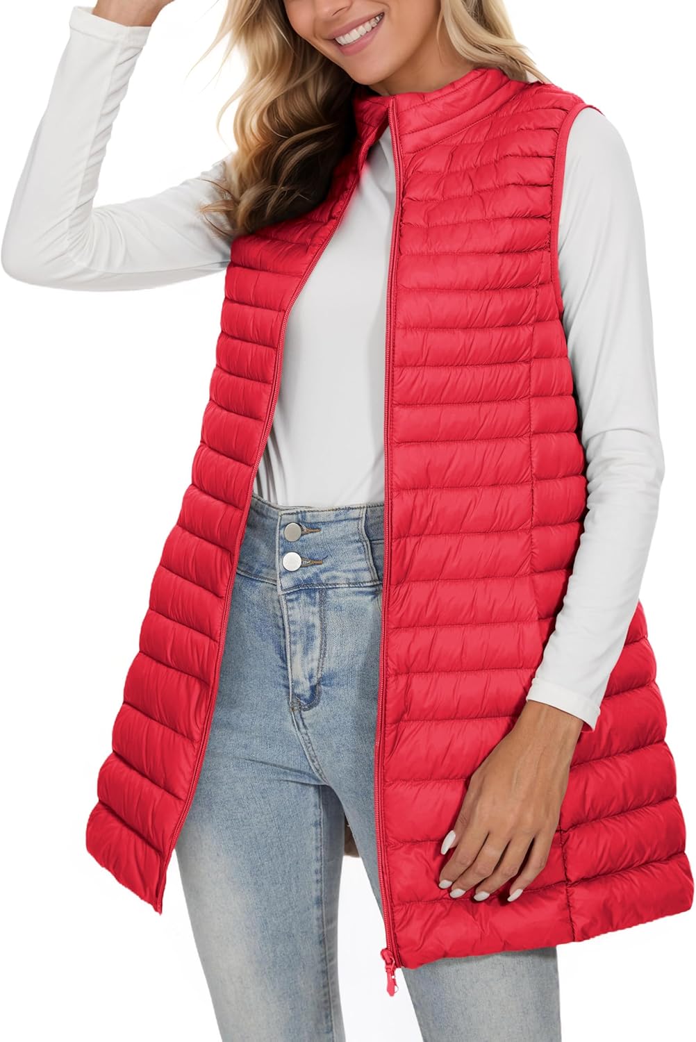 ELFJOY Long Puffer Vest for Women - Ultra Light Winter Wear