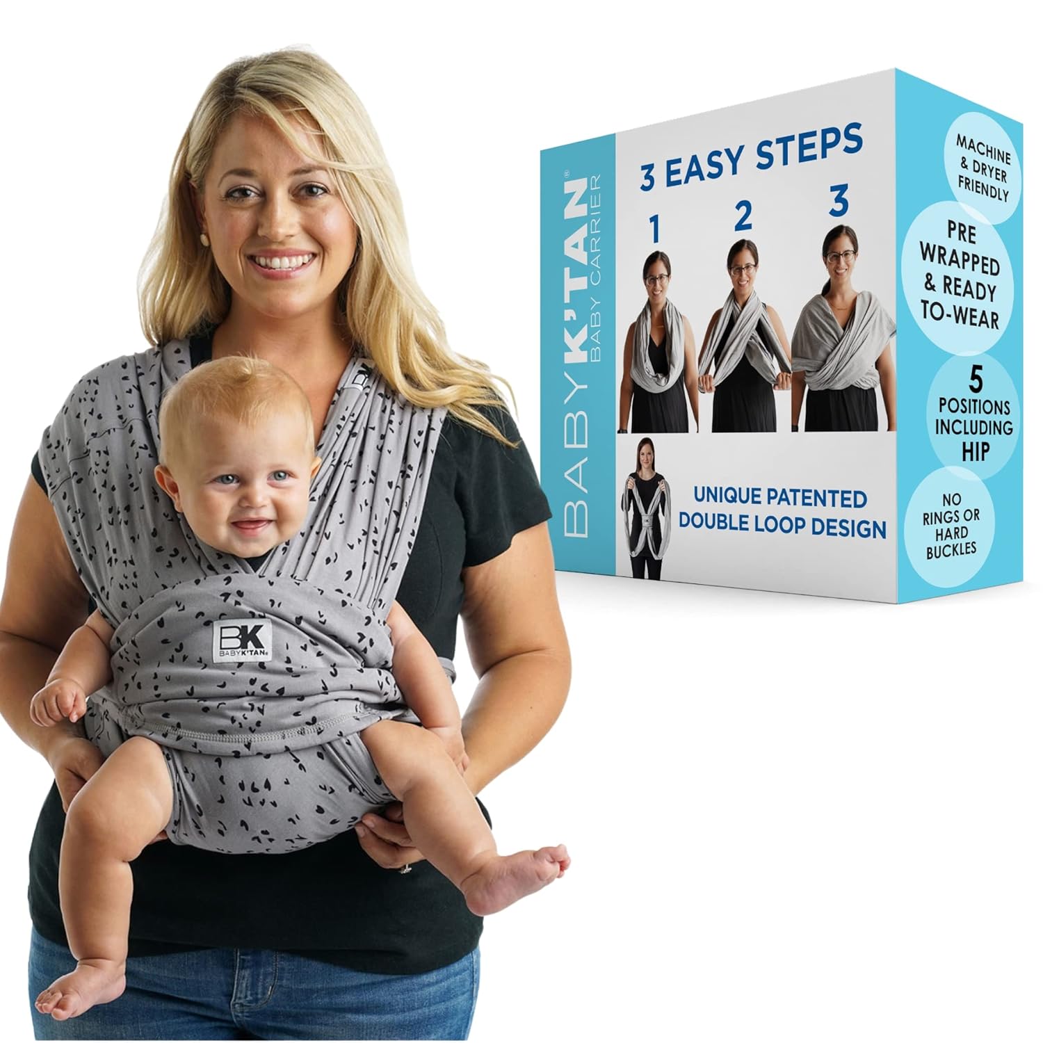 Baby K'tan Baby Wrap Carrier - Soft, Simple, and Secure for Infants