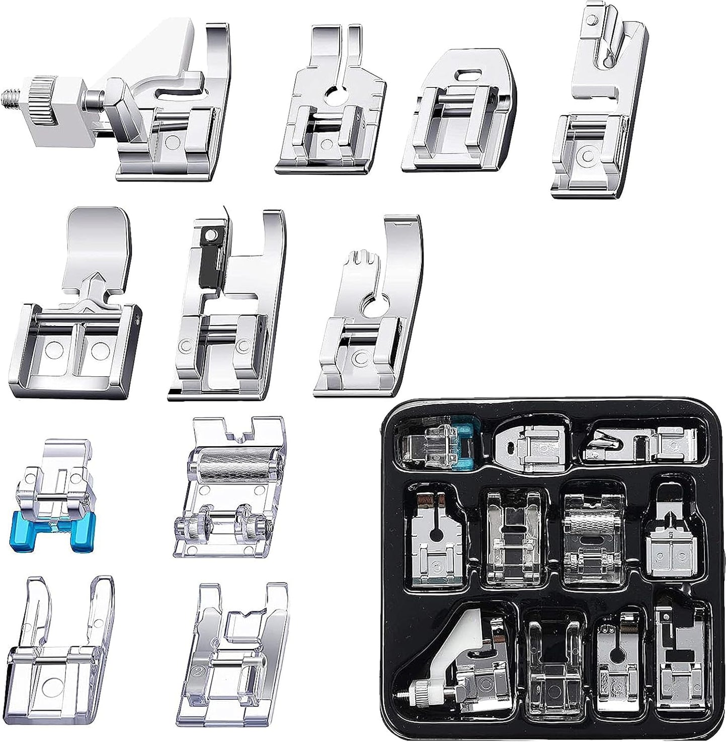 Tatiwoo 11Pcs Sewing Machine Foot Presser Set - Improve Your Stitching!