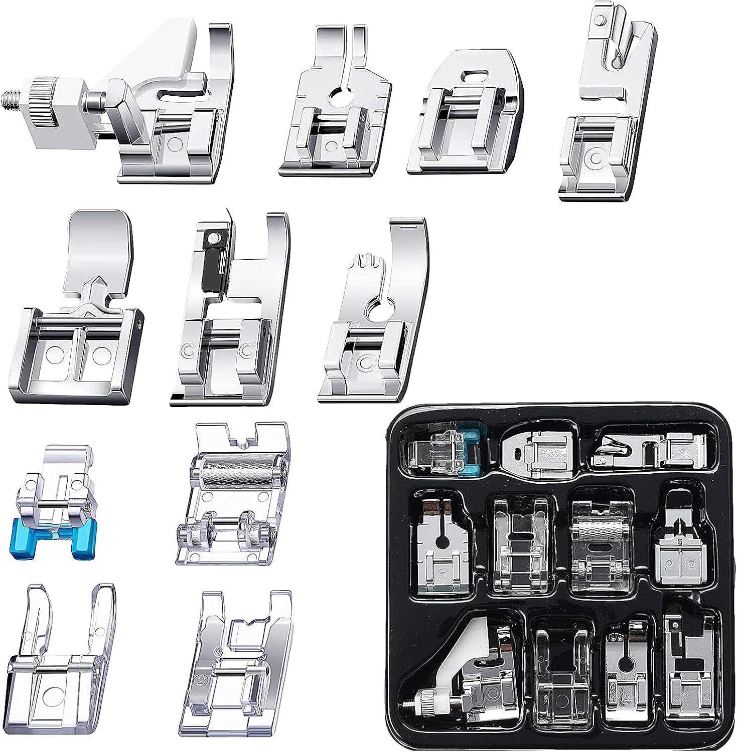 Tatiwoo 11Pcs Sewing Machine Foot Presser Set - Improve Your Stitching!