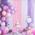 White Pink Purple Backdrop Curtains 15ft x 10ft - Party Photo Drapes