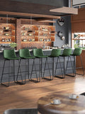 Bar Stools Set of 6, 30 Inches Modern Faux Leather Chairs