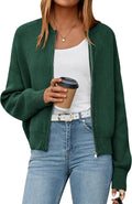 Cropped Ribbed Cardigan Sweater - Cozy Zip-Up Crop for Fall