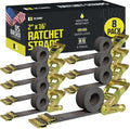 DC Cargo Mall E Track Ratchet Straps, 2 x 16 in (Pack of 8) - Heavy