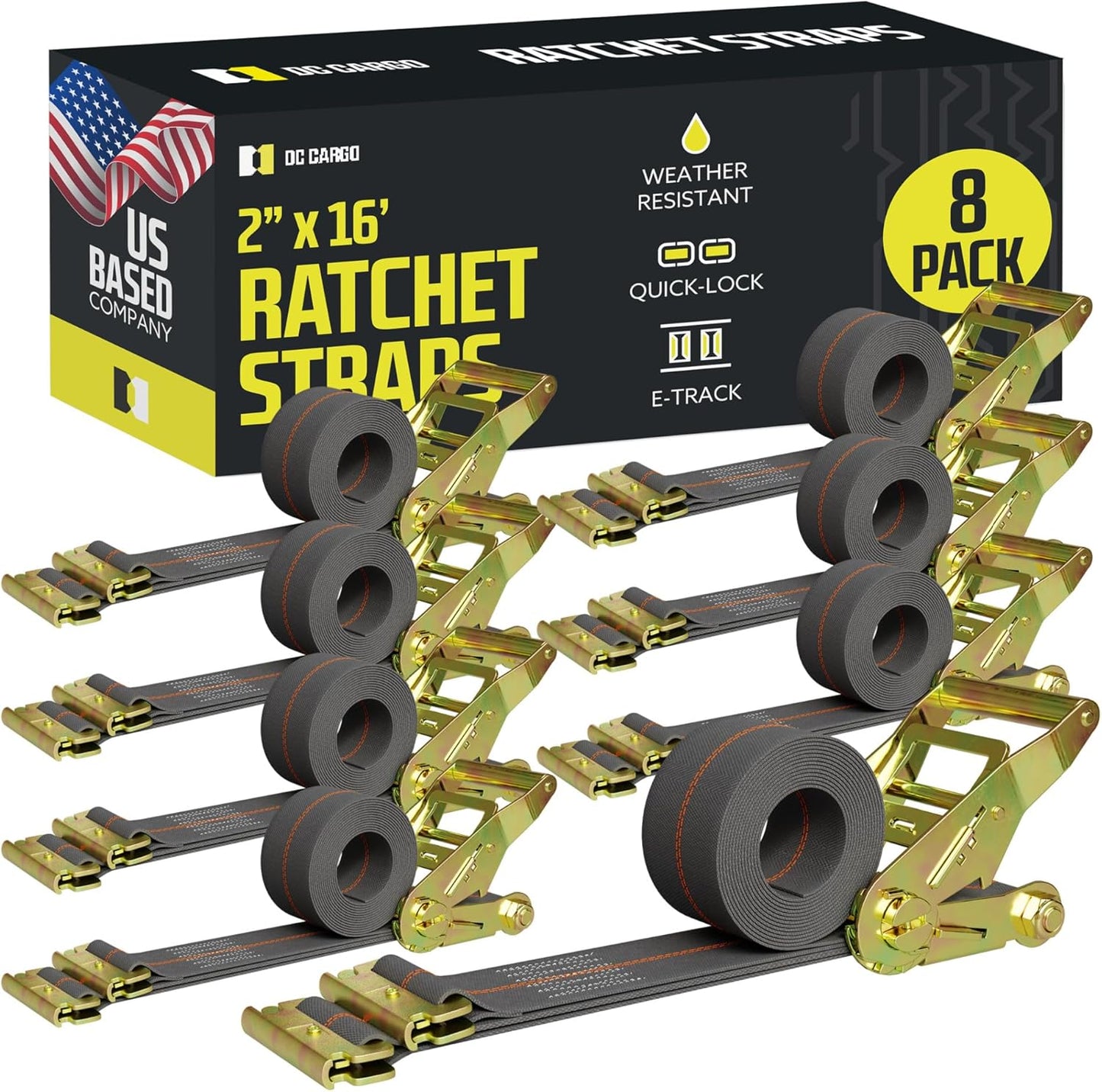 Heavy Duty E Track Ratchet Straps for Secure Cargo Tie-Downs