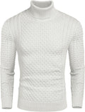 Men's Slim Fit Turtleneck Sweater - Twisted Knit Pullover