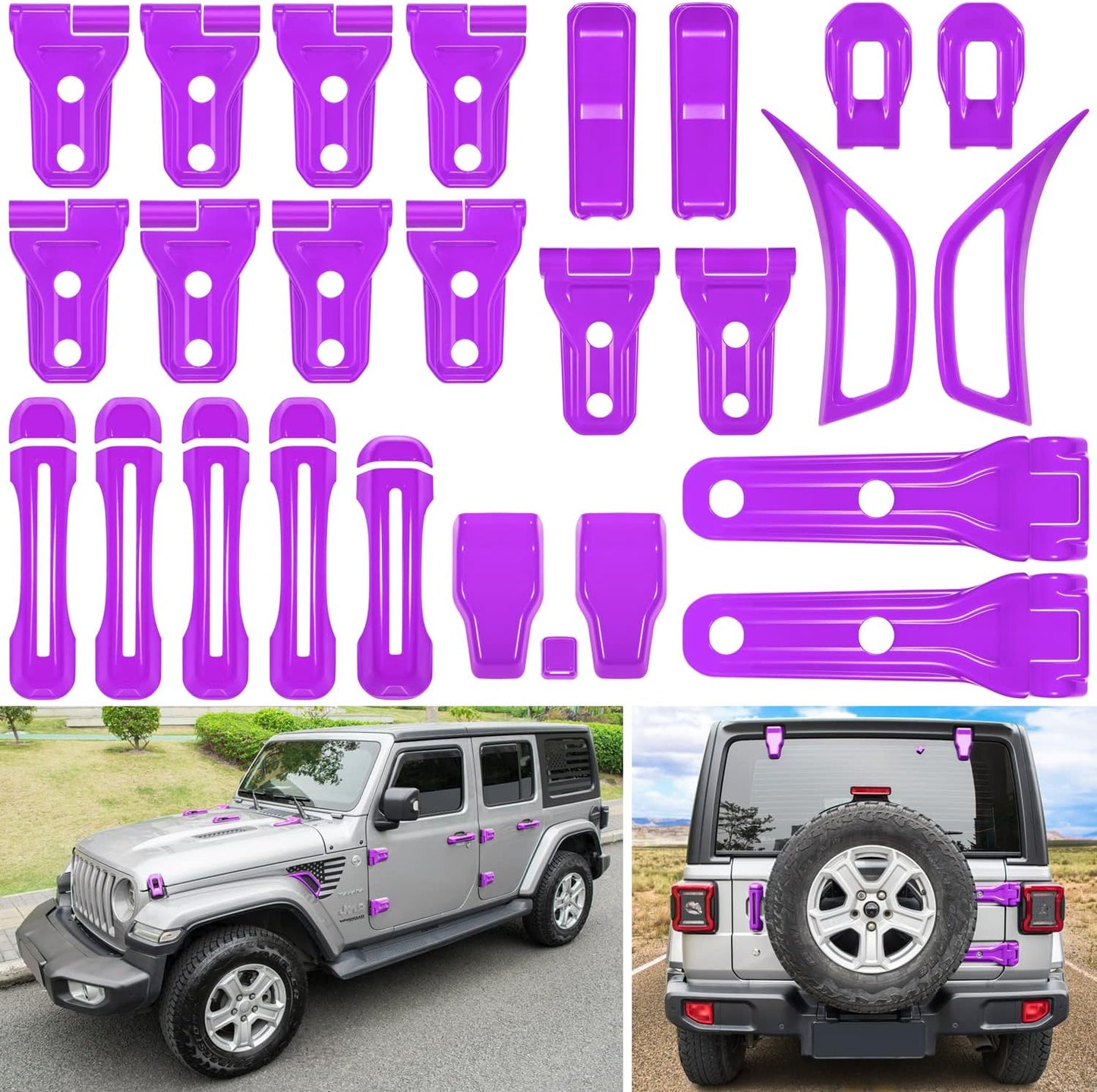 26PCS Full Set Exterior Decoration Trim Kit for Jeep Wrangler