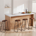 Saddle Seat Counter Height Bar Stools Set of 4 - Rustic Walnut 30 in