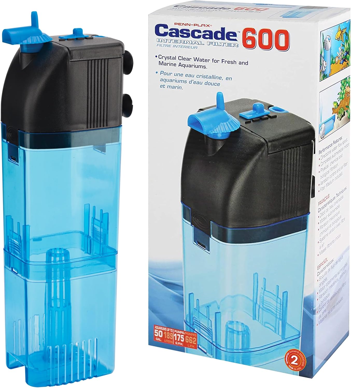 Penn-Plax Cascade 600 Submersible Filter for Aquariums and Tanks