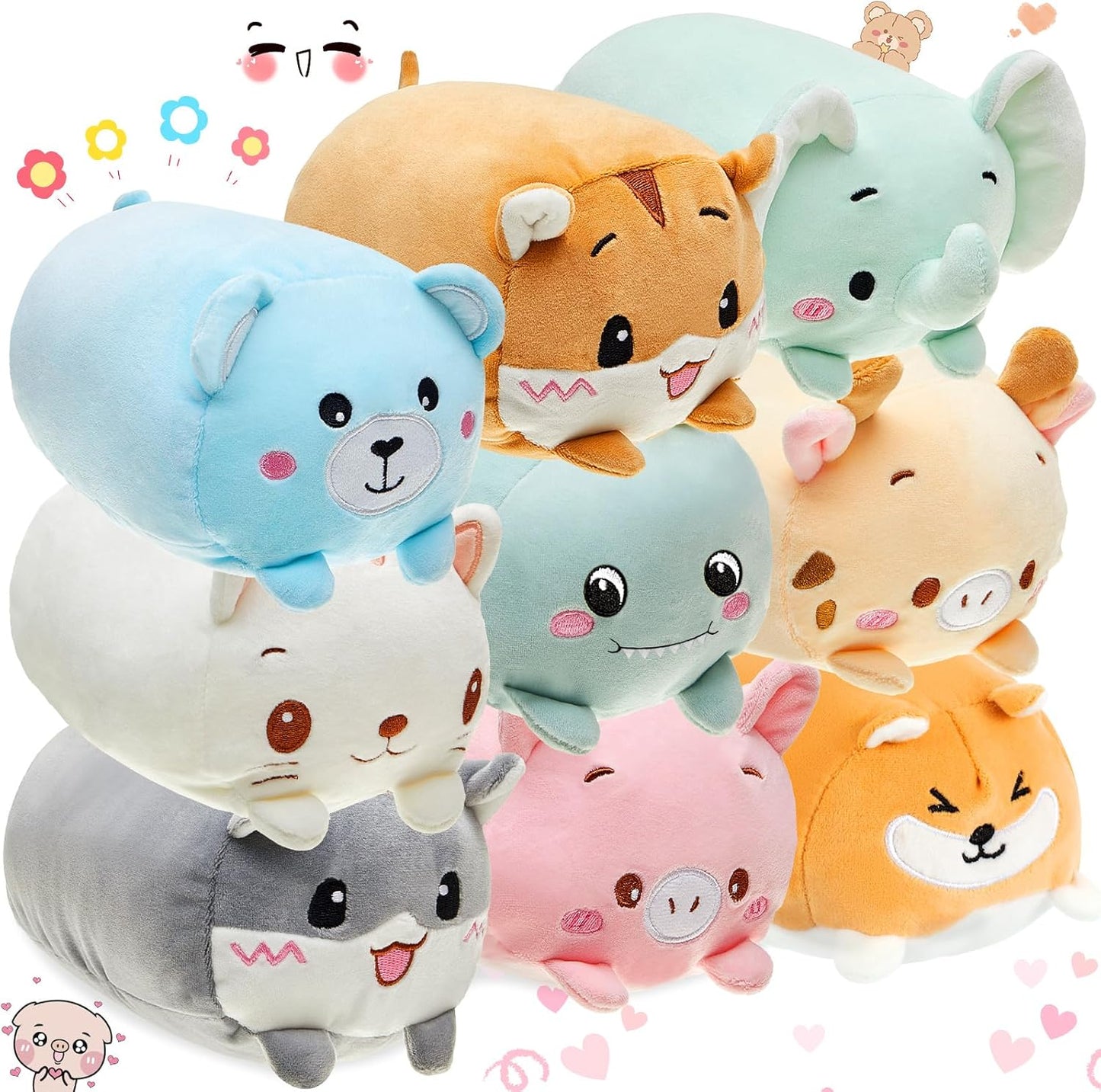 18 Pcs Cute Plush Stuffed Animals for Kids Birthday Gifts