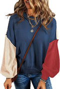 Dokotoo Women's Colorblock Crewneck Cotton Sweater - Cozy Style Design