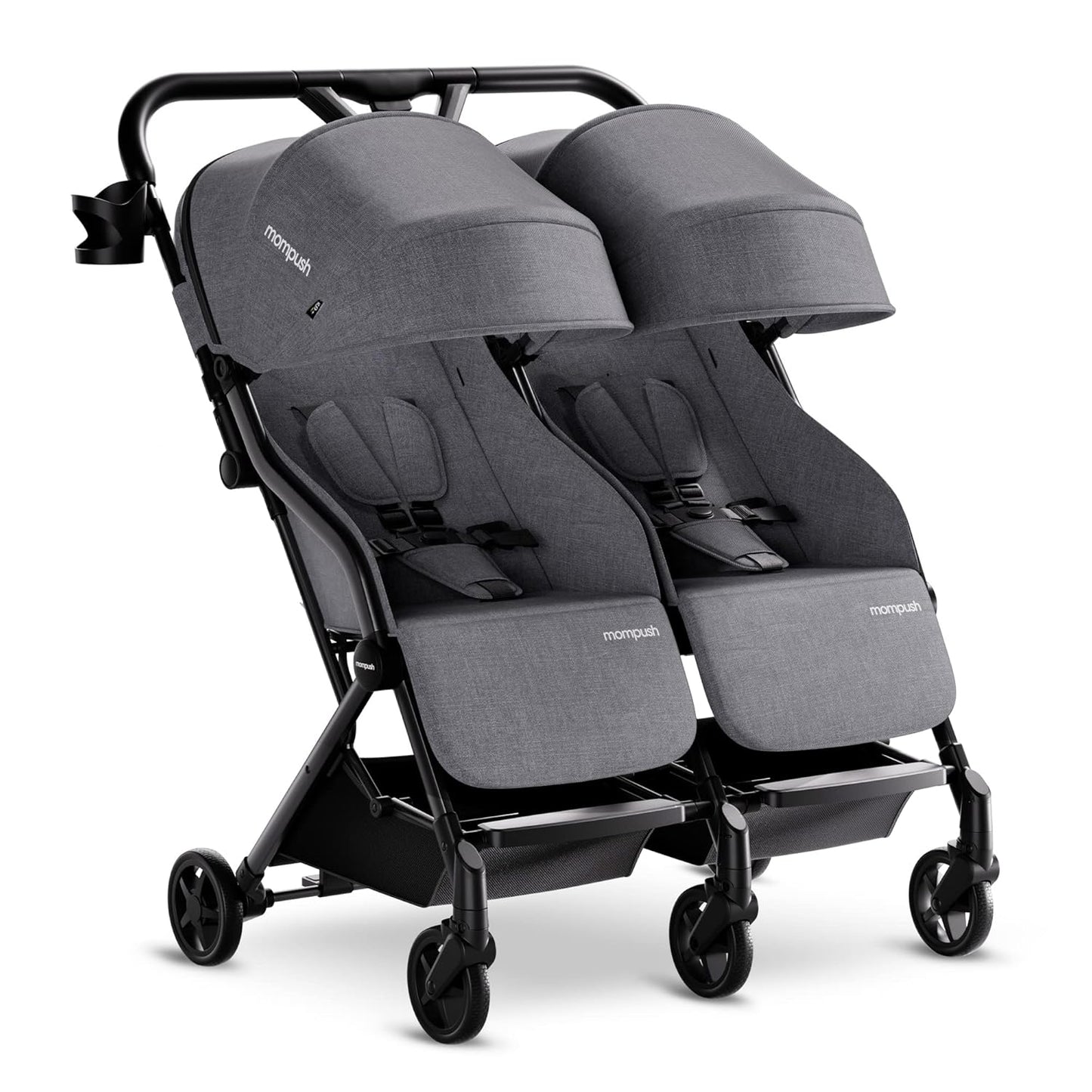 Mompush Lithe Double Stroller for Newborn and Toddler Travel