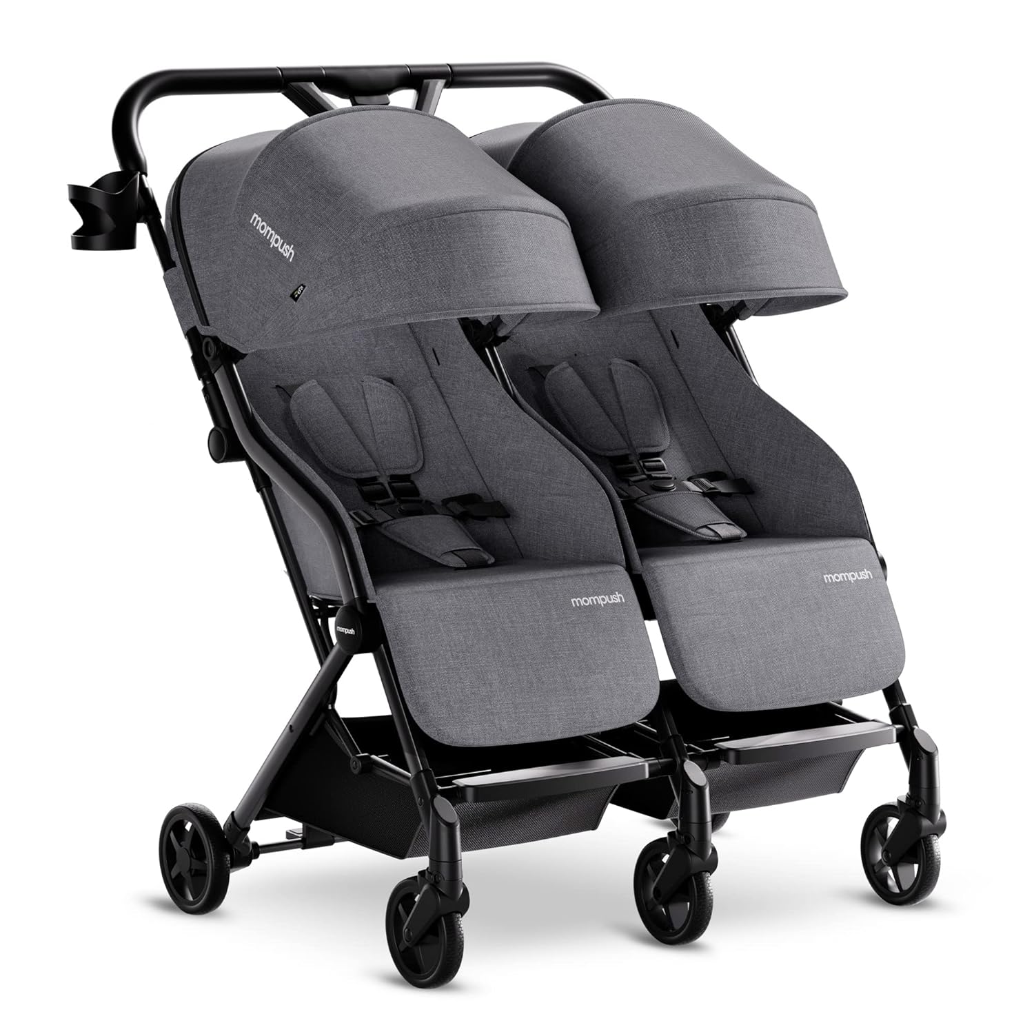 Mompush Lithe Double Stroller for Newborn and Toddler Travel