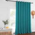 Extra Wide Blackout Peacock Teal Sliding Door Curtain - Thermal