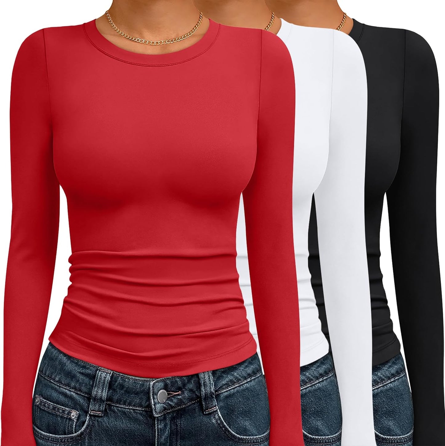 AUTOMET 3 Pack Womens Long Sleeve T Shirts for Fall Fashion