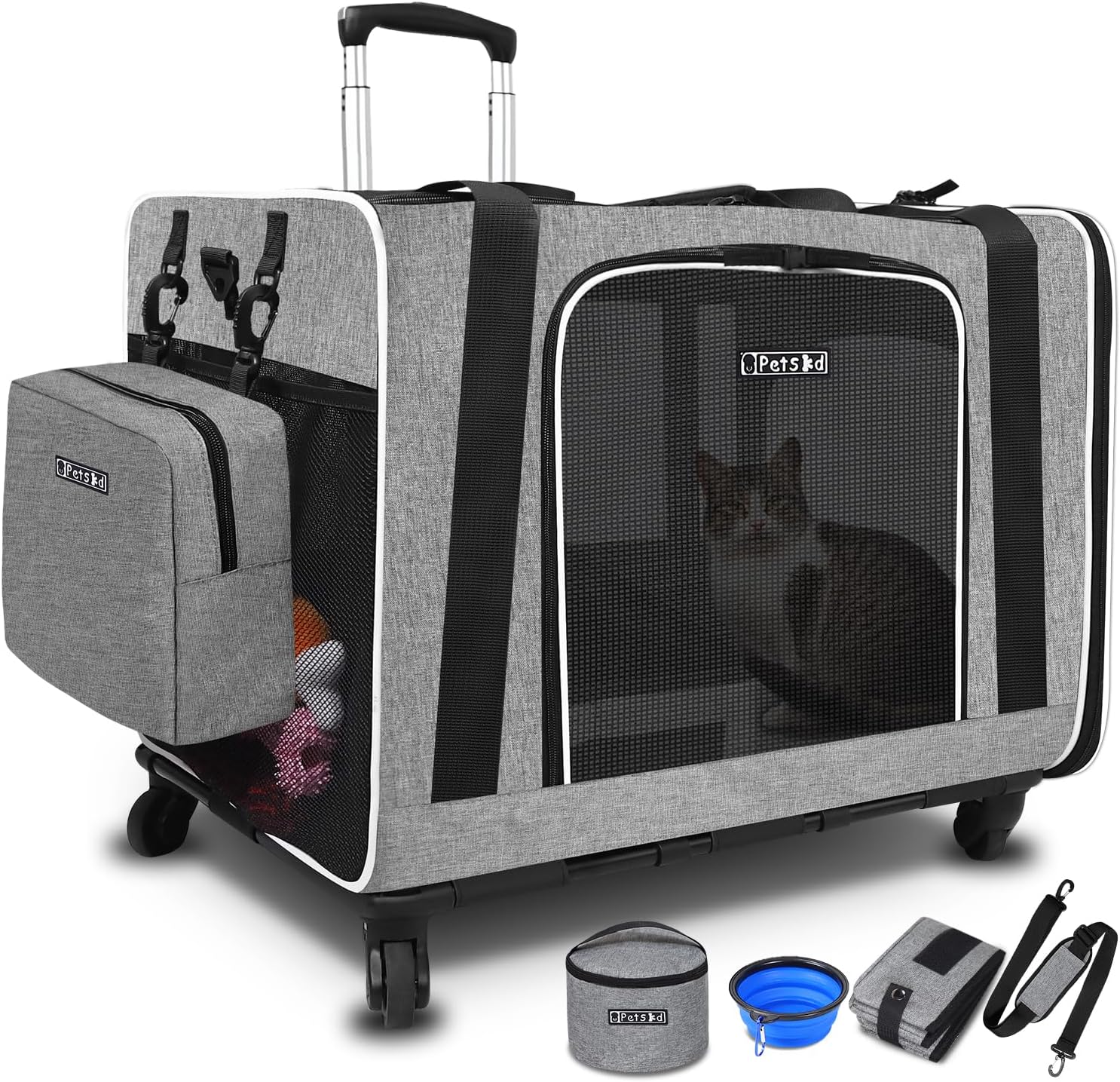 Extra Large Cat Carrier with Wheels for Large Cats or Two Small Cats