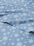 Twin XL Christmas Blue Snowflakes Sheet Set - Cozy Holiday Bedding