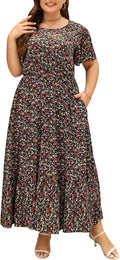 Nemidor Plus Size Maxi Dress for Curvy Women - Flattering Boho Fit Two