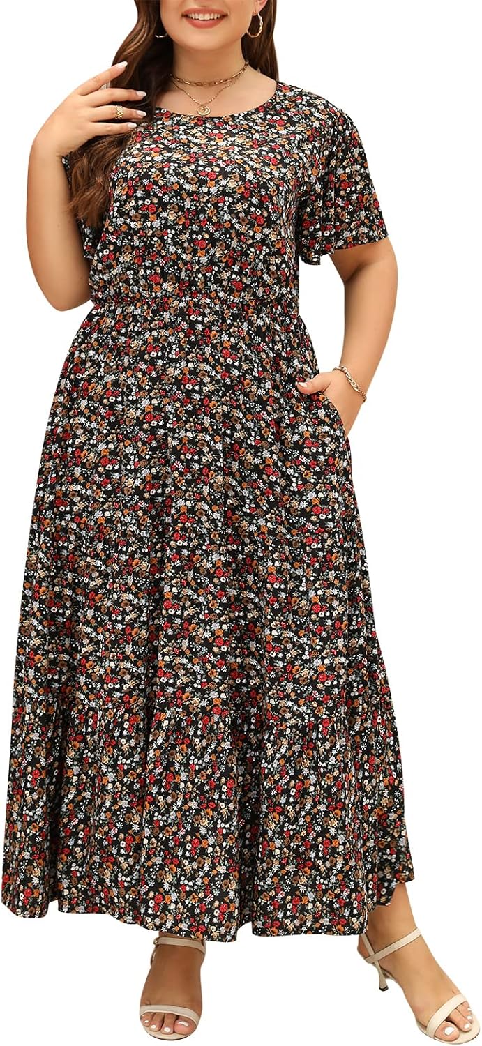 Plus Size Maxi Dresses for Curvy Women with Floral Print