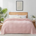 Snuggle Sac Pink Ribbed Queen Size Blanket for Bed - Soft Luxurious